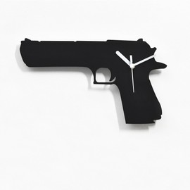 Desert Eagle Silhouette Wall Clock - Hand Gun Weapon Wall Clock - Army Decor - Gift for Him - Father's Day Gift Idea - Military Gift