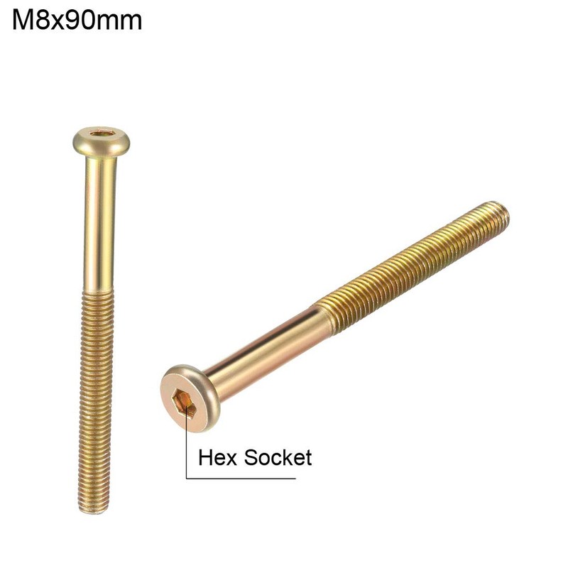 sourcing map M8x90mm Furniture Screw Hex Socket Machine Screws Zinc