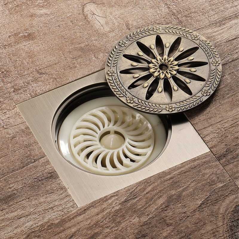 Square Shower Drain for Bathroom Tile Insert with Removable Quadrato