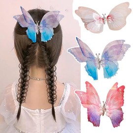 3D Butterfly Hair Clips for Girls Moving Wings Colorful Butterfly Hair Barrettes for Women Butterflies Hair Clip Butterfly Hair Accessories for Women 3Pcs Butterfly Barrette