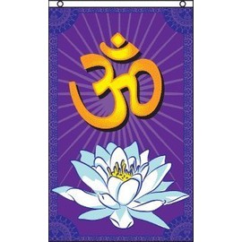 Buddhist OM Om Mani Mantra Religious Hanging Banner 5'x3' Flag
