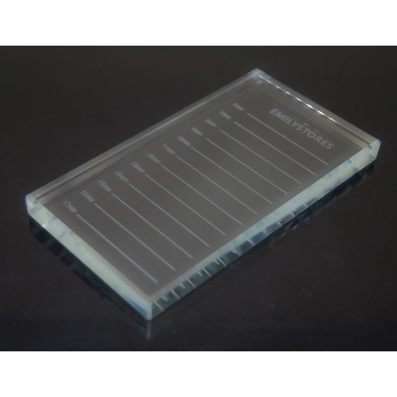 EMILYSTORES Crystal Tray Glass Eye Lash Stand Pallet Holder for