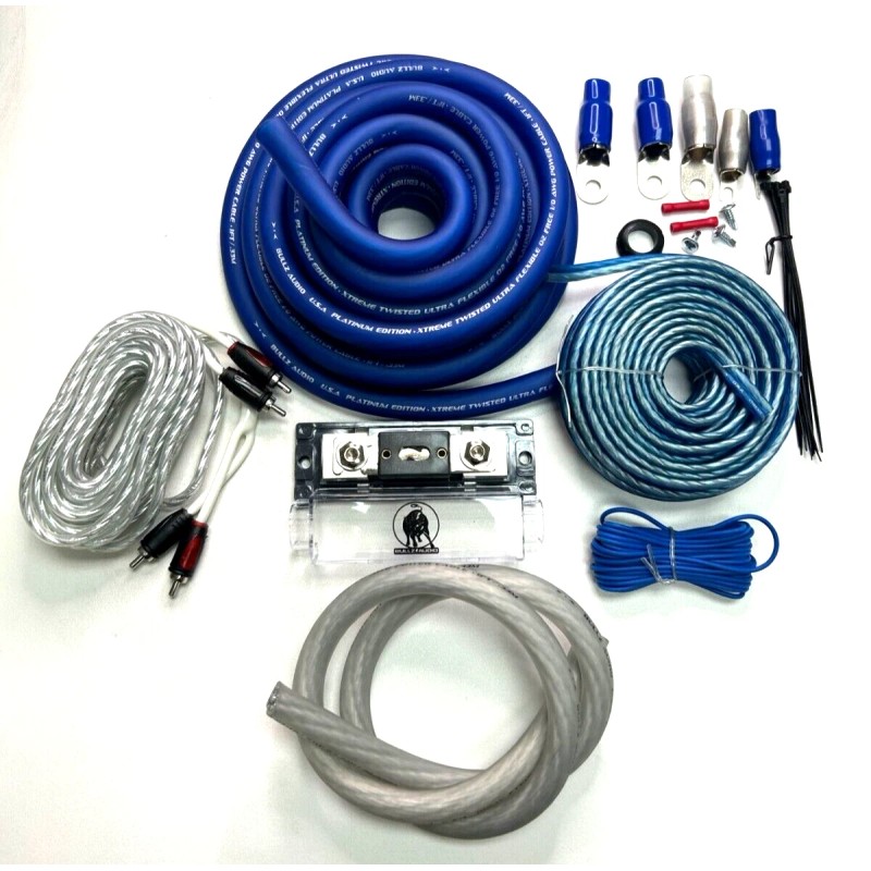 Bullz Audio 4000 WATTS BLUE 1/0 GAUGE AWG AMPLIFIER WIRING