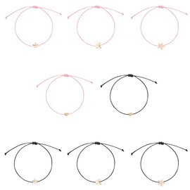 AFCJLTO Friendship Bracelet Set - 8 Pieces with Star, Butterfly, Heart & Crown Motif, Adjustable for Women, Girls & Children - For Good Friends!, rope