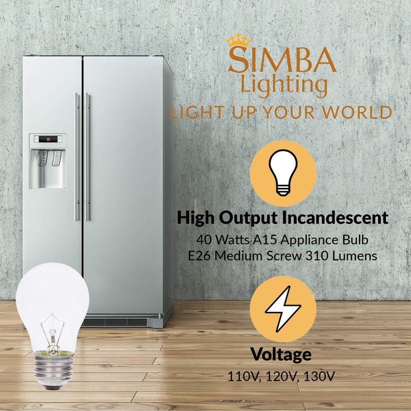Simba Lighting Appliance Light Bulb A15 40W (6 Pack) Incandescent