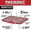 for Milwaukee Tool 48-22-8431 Packout Tool Case, 10 Compartments, Red,