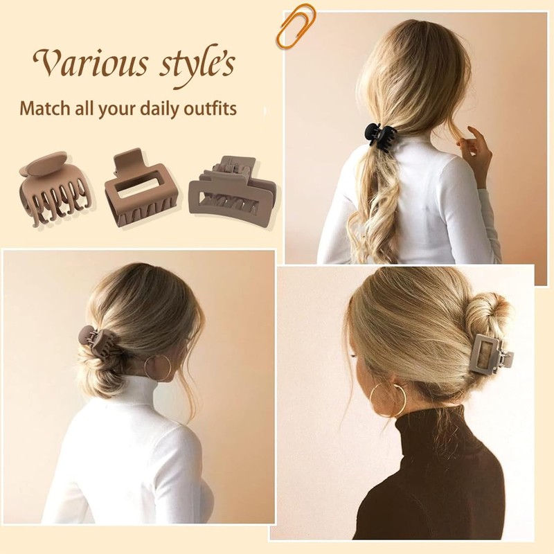 Pack of 9 Small Hair Clips for Women, Medium Hair