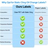 for Oil Change Sticker Static Cling, Clear Stickers 120 Pcs