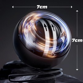 BeSokar Gyroball Wrist Exerciser Ball Auto Start 5 Level Resistance/Light Control Gyroscopic Forearm Trainer for Strengthening Arms Fingers Wrist (Metal Case)