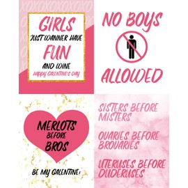 KMLIFE Be My Galentine - Galentine's Day Gift for Women and Men, Valentine's Day for Single Ladies, Waterproof Wine Bottle Label Stickers - Set of 8 (WINE NOT INCLUDED)