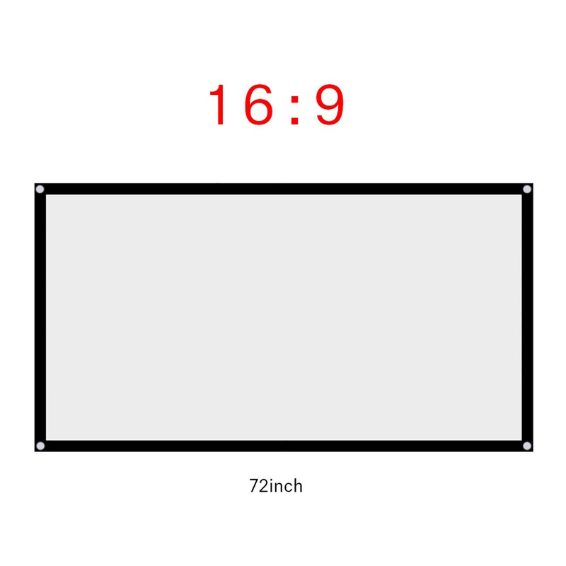 Tissting Projector Curtain Canvas, White Projector Curtain, Portable Projection Screen,