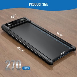 RIVANO Treadmill with Handles, Folding Foldable Electric Treadmills for Home Small, 270LBS Capacity, Under Desk Treadmill LED Display,2.5HP Walking Pad Treadmills with Handle Bar, Yellow Black