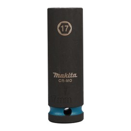 Makita E-16477 Impact Black Impact Socket 1/2" SW17 Long, Chrome-Molybdenum, 81.5 mm Long, Pack of 1