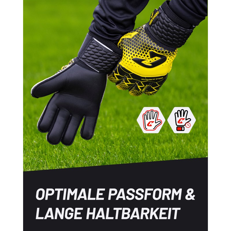 CATCH & KEEP Goalkeeper Gloves Children's Claw Protector Yellow Size