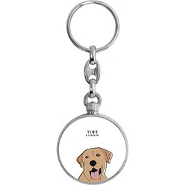 Toff London Beige Labrador Retriever Dog Head Keyring