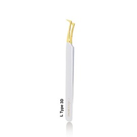 Alluring White with Gold Tip Tweezers for Eyelash Extension for Volume Lashes