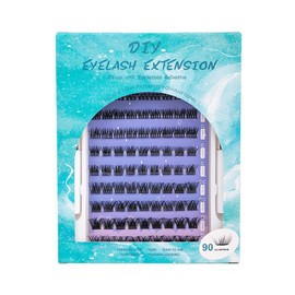 Melearch Lash Extension, 90PCS DIY Lash Clusters Eyelash Extension Kit, 11-14mm C D Curl Individual Lashes Kit with Lash Bond and Seal
