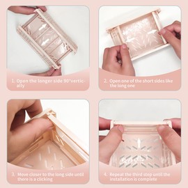 3 Pack Mini Plastic Storage Basket for Shelf Organizing,Collapsible Crate Folding Storage Bin for Desk Organizer Stackable Containers for Home Kitchen Classroom Office Bathroom Storage(5.9x3.9x2.2")