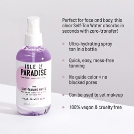 Isle of Paradise Self Tanning Water- Dark, Clear Self Tan Mist, Transfer-Proof Formula for Face & Body, Vegan & Cruelty-Free, Streak-Free Application, Non-Comedogenic 6.76 fl oz.