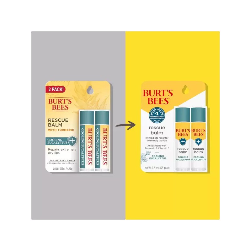 Burts Bees 버츠비 100 천연 유래 레스큐 립밤 밀랍과 성분이