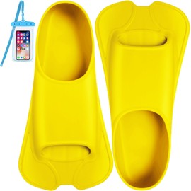 Swim Fins, Happyouth Swim Training Fins Short Fins Silicone Swim Flippers Swimming Fins with Mesh Bag for Lap Swimming Kids Adult Men Women (Orange, XL (US Male 10.5-11.5 US Female 11.5-12.5))