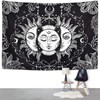 Ftuency Sun and Moon Tapestry Black and White Tapestries Mystic