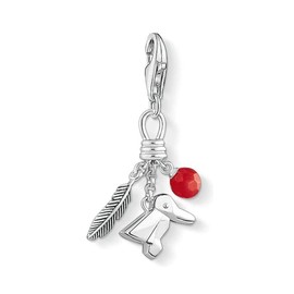 Thomas Sabo "Bird Blackened Dyed Bamboo Coral Charm Pendant