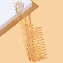 Large Wide Tooth Comb for Curly Hair, Big Tooth Detangling Comb for Men and Women, Jelly-colored (1Pcs Orange)