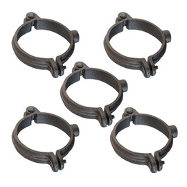 HIGHCRAFT HINGB-212-5 Industrial Decor Hinged Split Ring Pipe Hanger 2-1/2 in. Malleable Iron, with 7/8 in. Rod Fitting, Vintage Mounting Bracket for Tubing, Shower Curtain, Tiki Torch (5 Pack)