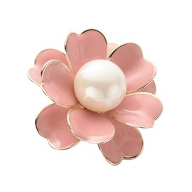 GYAYU - Broche para mujer, diseño de flor y perlas, esmaltado