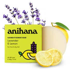 ANIHANA Conditioner Bar for Fine & Oily Hair Types Paraben Free Cruelty Free Refreshing Lavender and Lemon Scent 2.1 oz
