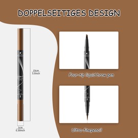 Eyebrow Pen -Pencil Magic 2-in-1 Eye Brow Pencils for Women,Dual-ended Eyebrow Pencil,Ultra Fine and Four Micro-Fork Tip Liquid Brow Pencils,Create Natural Hair-Like Brows