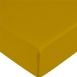 Extra Deep Fitted Sheet 40cm 16 Inch - Non Iron Easy Care Soft Brushed Microfibre Fabric Shrinkage and Fade Resistant, Single-Mustard