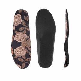 LMHCISO Arch Support Insoles Womens Shoe Inserts for Comfort Red Rose Size 4.5-5.5