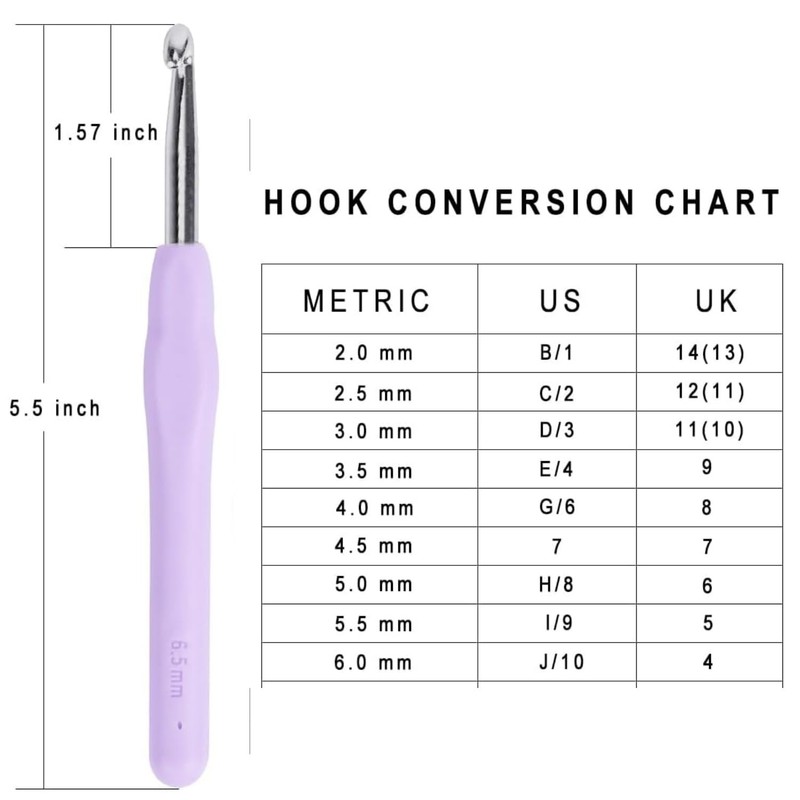9 Pcs Crochet Hooks Set Ergonomic Handle Extra Long Extreme