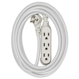 Habitat 15ft Braided Extension Cord, 3 Outlets, Titanium, Low Profile Electrical Plug Outlet Power Strip, Extension Cord with Multiple Outlets,15 ft Extension Cord with 3 Outlet Adapter