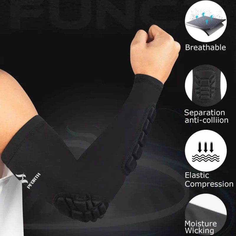 Hofforce 호프포스 2PCS 패딩 팔꿈치 팔뚝 소매 압박 팔 보호