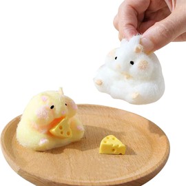 2pcs Squishy Hamster, Soft Hamster Stress Relief Toys, Fidget Squezze Toys Hamster for Kids & Adult Squishies Squeeze Toys for Children Christmas Party Favor Gift