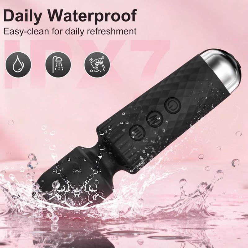 Upgraded Handheld Rose Black Mini Massager Tool Device, Premium Silicone