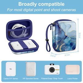 Fintie Protective Case for Canon Ivy Mini/Canon Ivy 2 Mini/Ivy CLIQ/Ivy CLIQ+/ Ivy CLIQ2/ Ivy CLIQ+2 Instant Camera Photo Printer - Shockproof Hard Shell Carrying Case, Ocean Marble