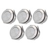 5Pcs Flat Top Button Switch Stainless Steel Waterproof Screw Terminal