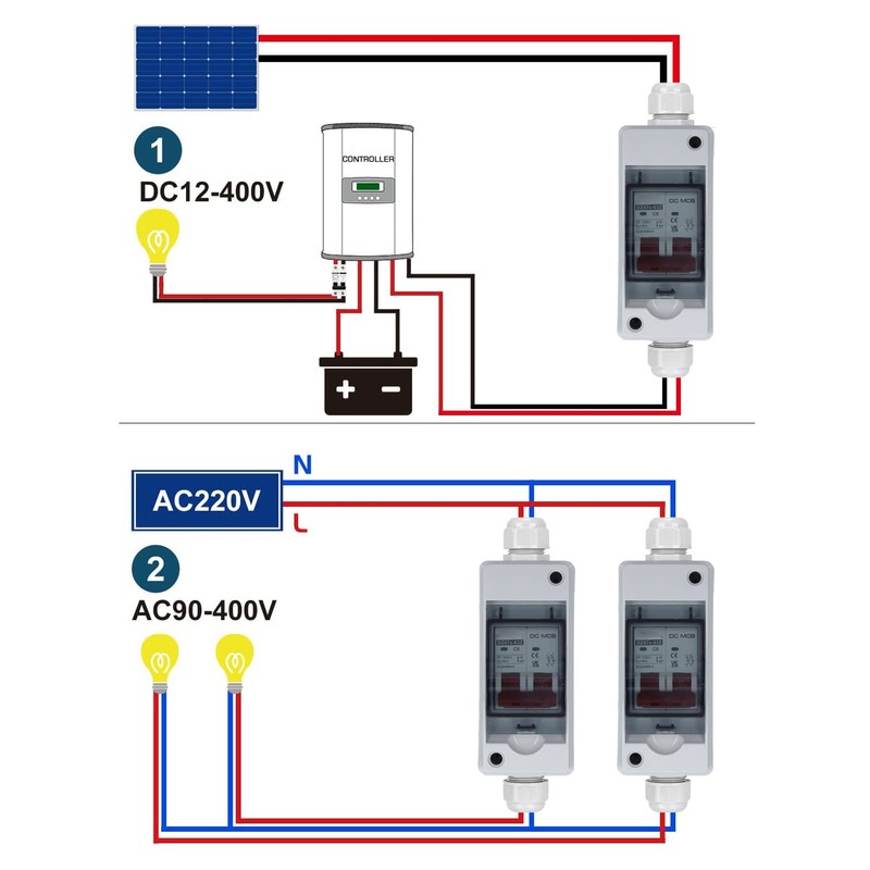 Circuit Breaker 2P 1000V DC 6A Isolation Switch with IP65