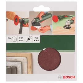 Bosch 2609256B49 DIY Paper Sanding Disc for Support Plate ø 125 mm G60 Unperforated Clamped (5)
