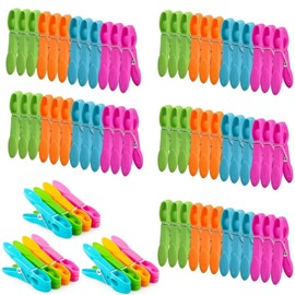 72 PCS Colorful Clothespins,Windproof Laundry Pegs,Multifunctional Laundry Pegs for Drying Clothes,Strong Windproof Clip for Outdoor,Clothesline Crafts Picture Clips Food Package Clips