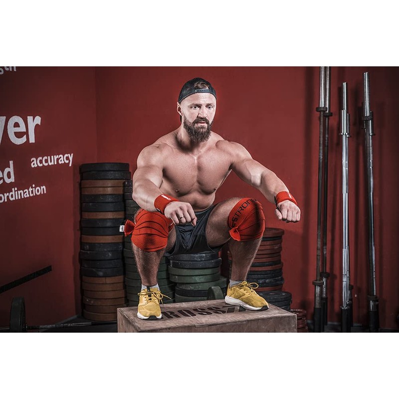 Chiba Unisex's Strongman Knee Wrap Glove, Red, Size EG