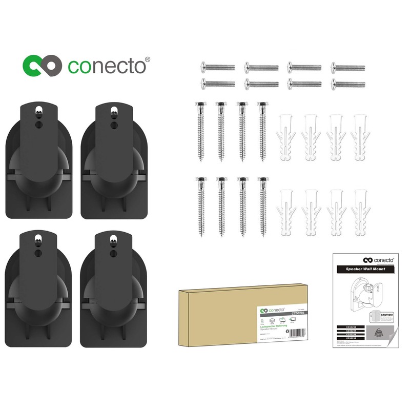 CONECTO CC50297 Wall Bracket, Set of 4, White