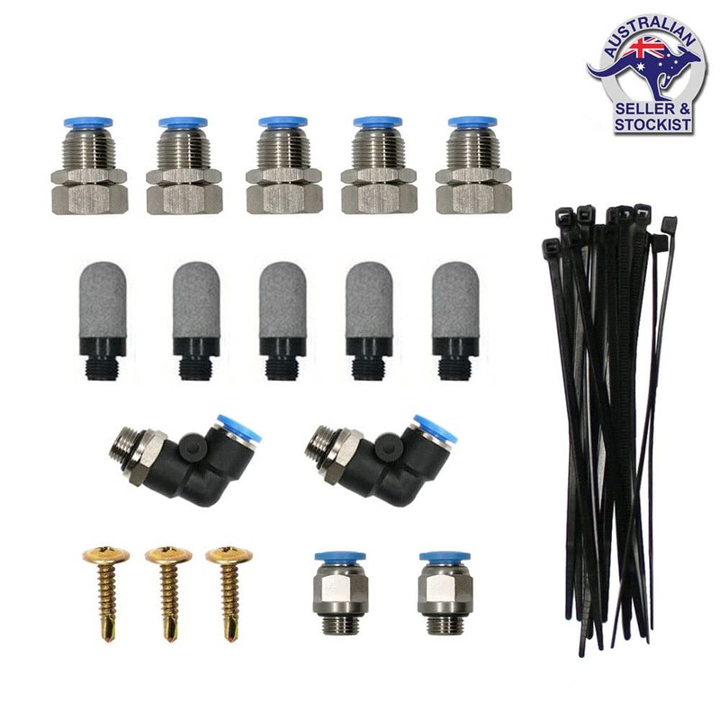 Universal 5 Port / 5 Point Diff Breather Kit Red