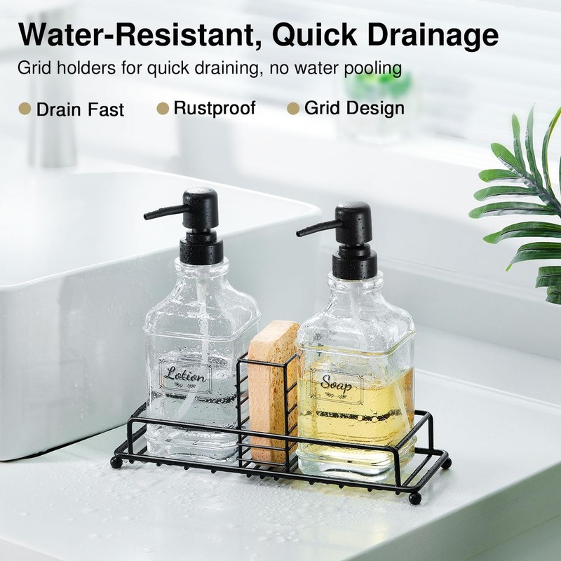 Shinowa Kitchen Soap Dispenser Set, Hand and Dish Soap Dispenser
