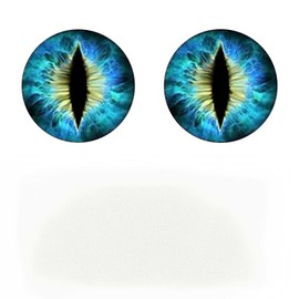 Anyhut 2 PCS Beast Eyes Headlamp Decals, PVC 3D Round Funny Decals, Add Humor and Personality with Strong Adhesion, Suitable for Jeep, Truck, Car Headlamp, Window, Bumper Decoration (Blue)