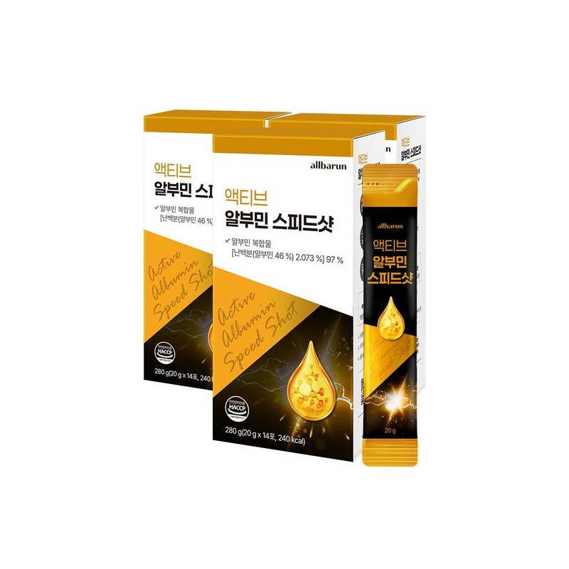 Olbareun 올바른 액티브 알부민 스피드샷 난백 실크 14포 3박스 (총